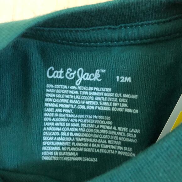 Cat & Jack NWT Toddler Girl's Green Christmas Ornament Tee Long Sleeve 12M - Picture 4 of 7